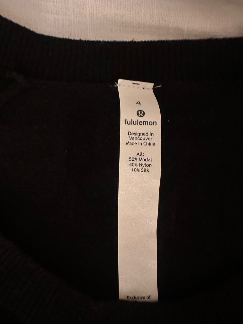 EUC Lululemon Black Long-Sleeve Women's Sweater - Classic Crewneck - Picture 6 of 11